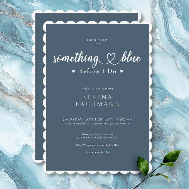 Romantic Modern Something Blue Before I Do Shower Invitation (Creator Uploaded)