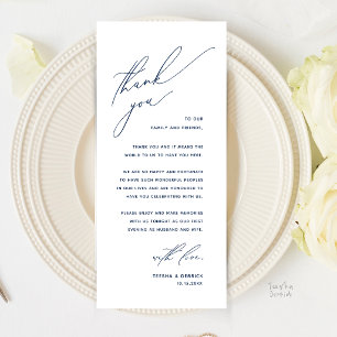 Romantic Modern Wedding Reception Thank You Card