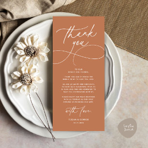 Romantic Modern Wedding Reception Thank You Card
