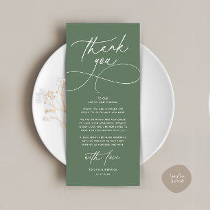 Romantic Modern Wedding Reception Thank You Card