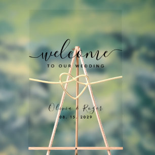 Romantic Modern Wedding Welcome Acrylic Sign