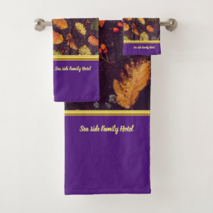 Romantic modern with autumn leaves Bath To Bath Towel Set