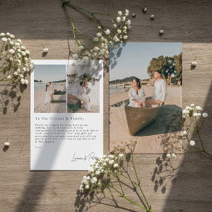 Romantic moments modern photo wedding thank you