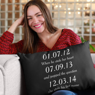 Romantic Moments Personalised Dates Custom Wedding Decorative Cushion
