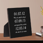 Romantic Moments Personalised Dates Custom Wedding Plaque<br><div class="desc">Romantic Moments Personalised Dates Custom Wedding</div>