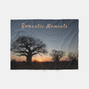 Romantic Moments Sunset Sacred Baobabs photo text  Fleece Blanket