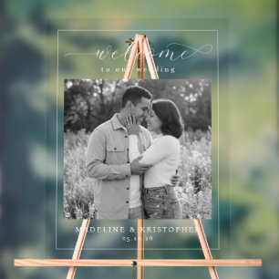 Romantic Monochrome Minimalist Photo Acrylic Sign