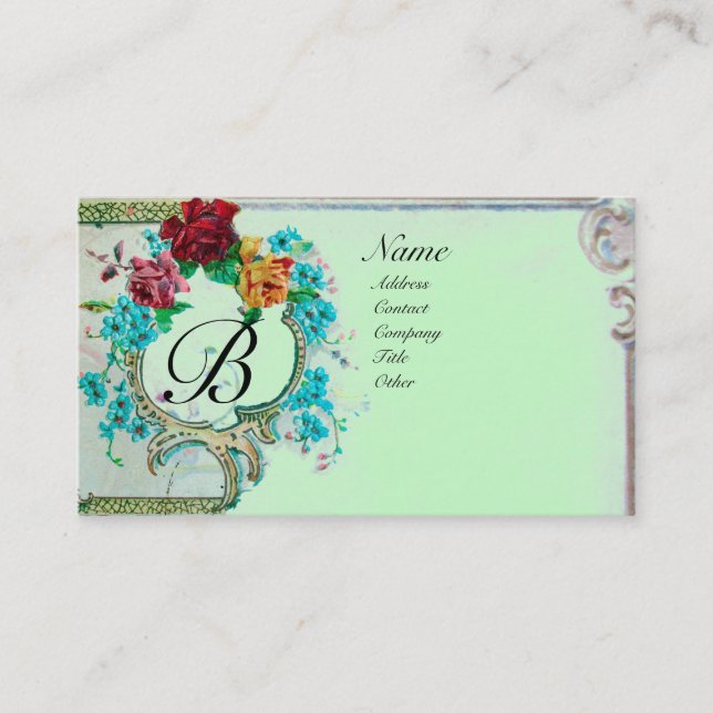 ROMANTIC MONOGRAM 3 BUSINESS CARD (Front)