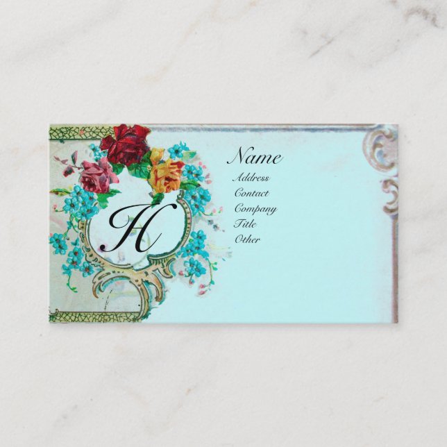 ROMANTIC MONOGRAM 3 BUSINESS CARD (Front)