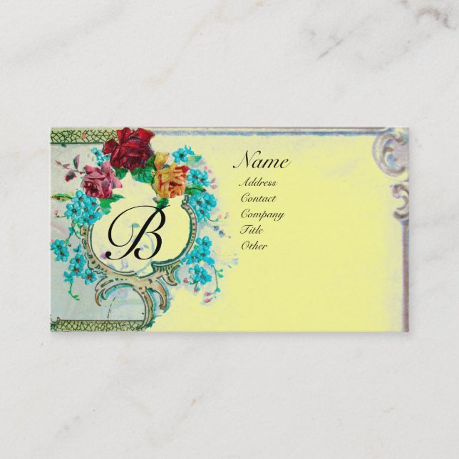 ROMANTIC MONOGRAM 3 BUSINESS CARD (Front)