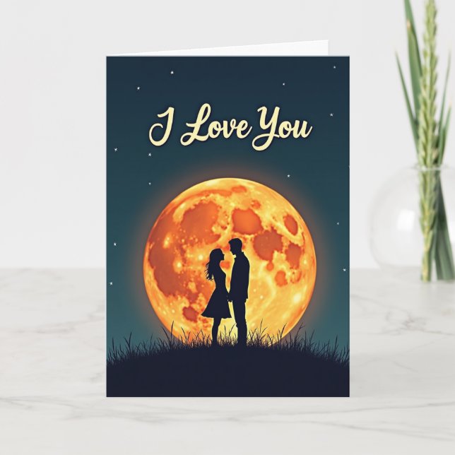 Romantic Moonlit Love Card (Front)