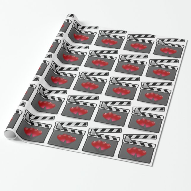 Romantic Movie Wrapping Paper (Unrolled)