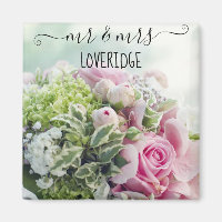 Romantic Mr. & Mrs. Pink Rose Floral Wedding