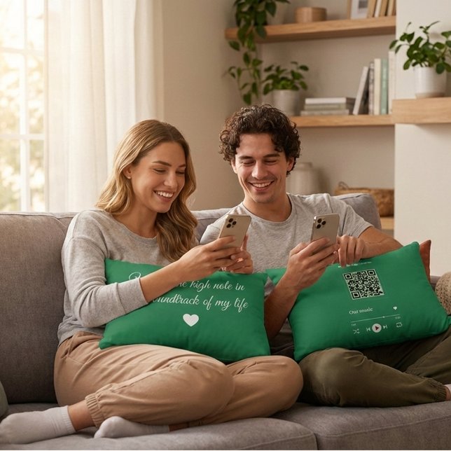 Romantic Music QR Code Throw Accent Pillow (Creator Uploaded)