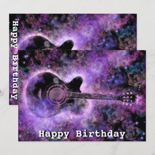 Romantic Musical Guitar Birthday Cards