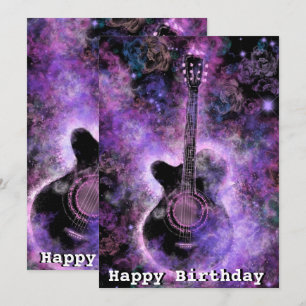 Romantic Musical Guitar Happy Birthday Cards