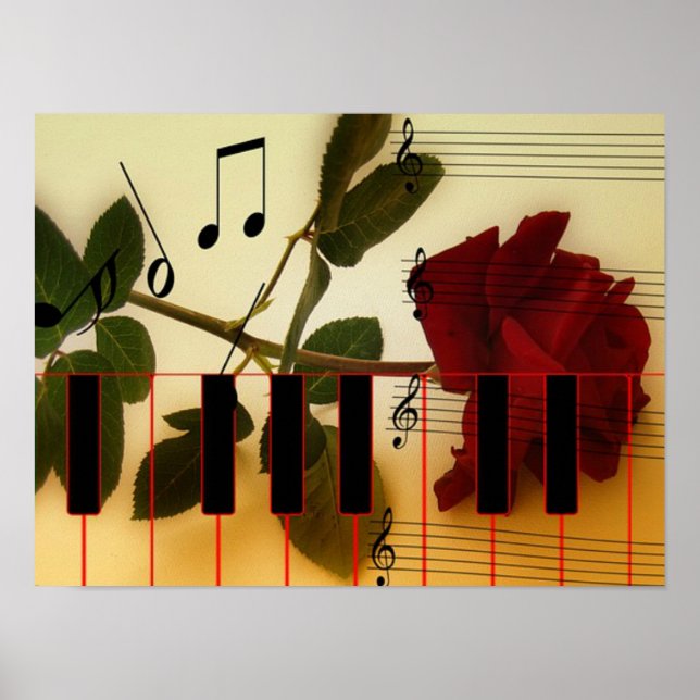 Romantic Musical Piano Keys Poster (Front)