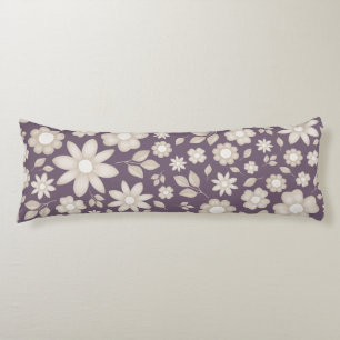 Romantic Muted Plum Watercolor Floral Pattern Body Cushion