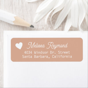 Romantic Name Dusty Rose Address Label with Heart