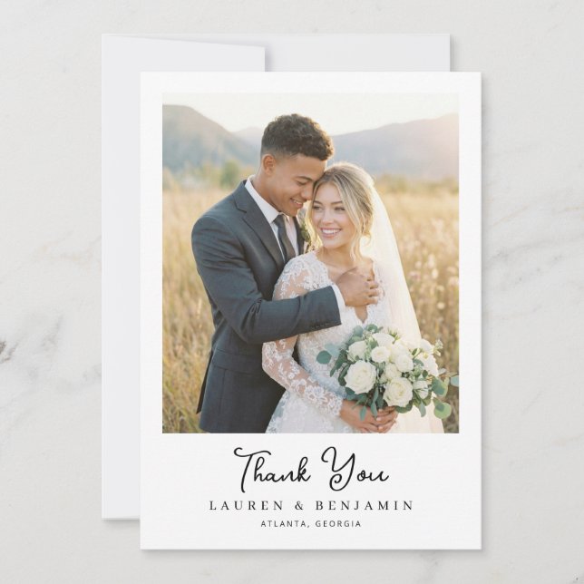 Romantic Natural Photo Thank You Card (Front)