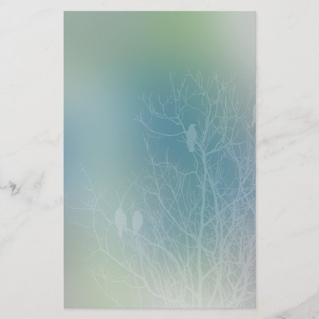 Romantic Nature and Bird Design Stationery (Front)