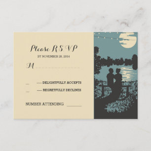 romantic nature and string lights wedding RSVP