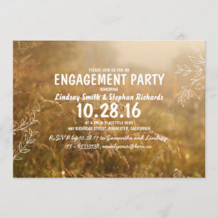 romantic nature outdoor engagement party invites