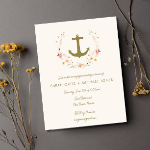 Romantic Nautical Engagement Party Invitation