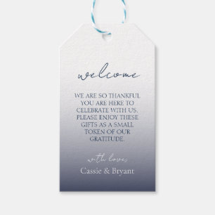 Romantic Navy Blue Elegant Wedding Welcome Gift Tags