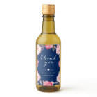 Romantic Navy Blue Pink Rose Floral Thank You