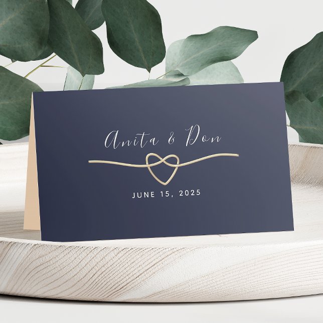 Romantic Navy Blue Wedding Place Card (Creator Uploaded)