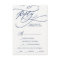 Romantic Navy Calligraphy Menu Choice RSVP Card