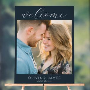 Romantic Navy Classic Photo Acrylic Sign