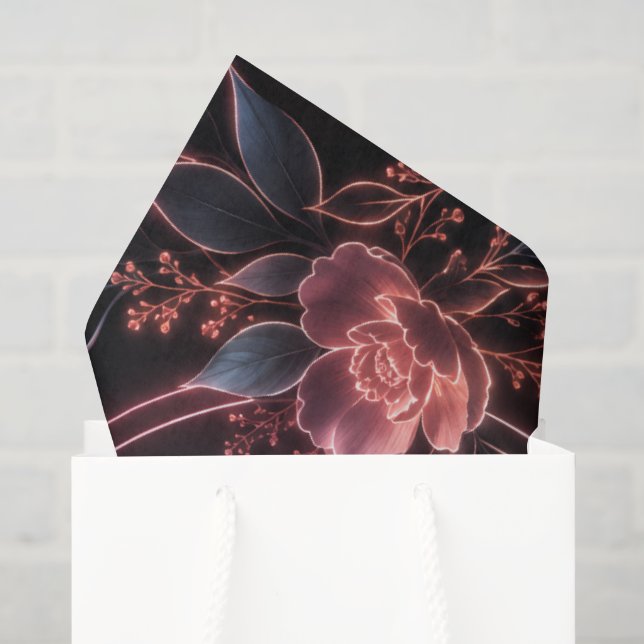 Romantic Neon Floral Wedding Arch Glow Tissue Paper (Gift Bag)