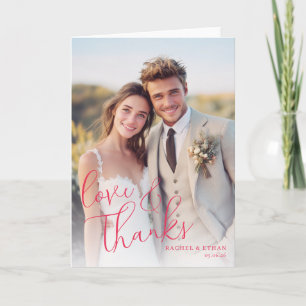 Romantic Neutral Elegant Photo Thank You Card