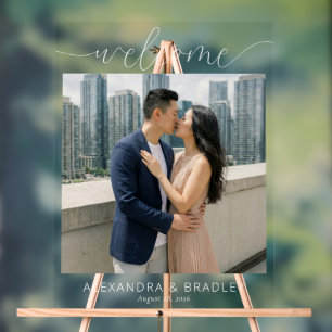 Romantic Neutral Minimalist Photo Acrylic Sign