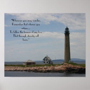 Romantic New Enland LIghthouse Poster