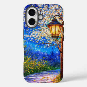 Romantic Night Street Lantern Dreamy City Lights iPhone 16 Case