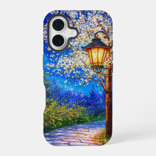 Romantic Night Street Lantern Dreamy City Lights iPhone 16 Case