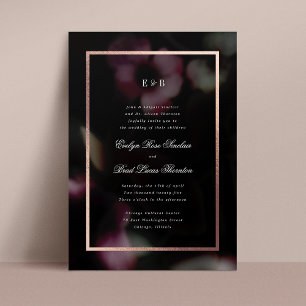 Romantic Noir Foil Frame Wedding Invite