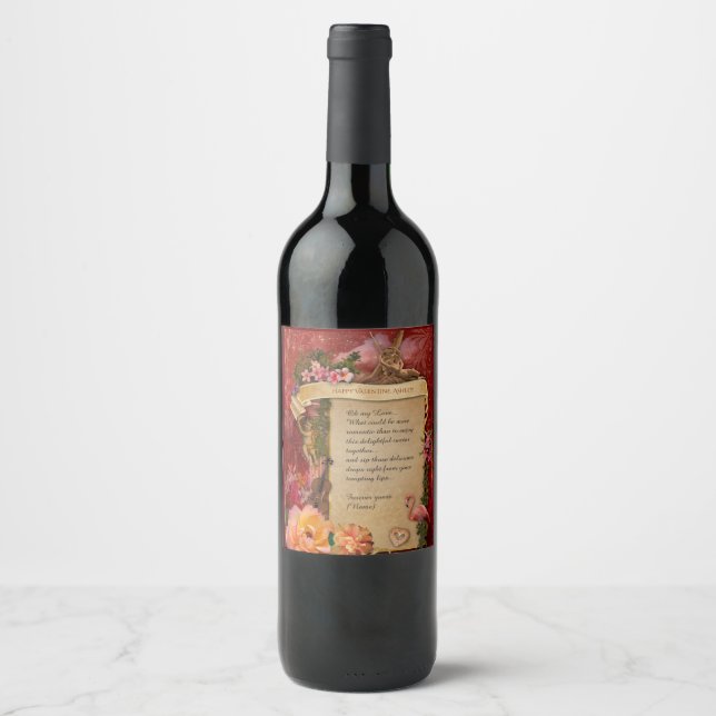 Romantic (not only for Valentine's)💕customisable  Wine Label (Front)