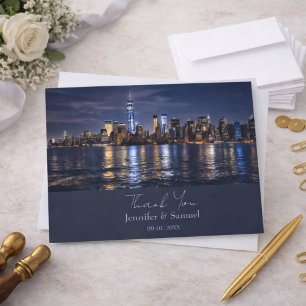 Romantic NYC Skyline Wedding Thank You