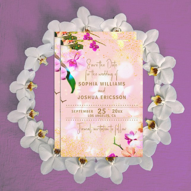 Romantic Orchid Bouquet Elegant Classy Wedding Save The Date (Creator Uploaded)