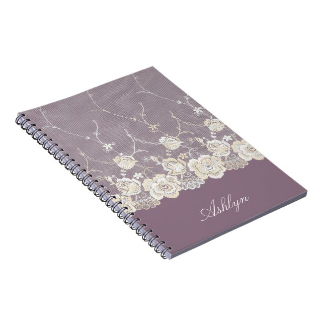 Romantic Orchid Purple Floral   Notebook (Right Side)