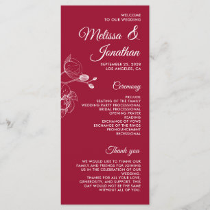 Romantic orchids elegant modern wedding program menu