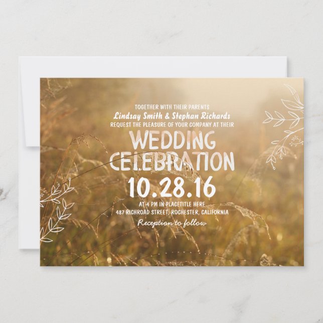 romantic outdoor wedding invitations (Front)