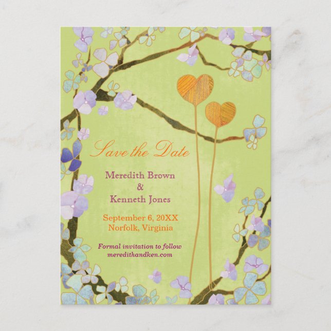 Romantic Outdoor Wedding Save the Date Announcement Postcard (Front)