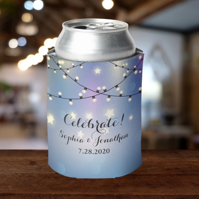 Romantic Outdoor Wedding Twinkle String Lights Can Cooler (Creator Uploaded)