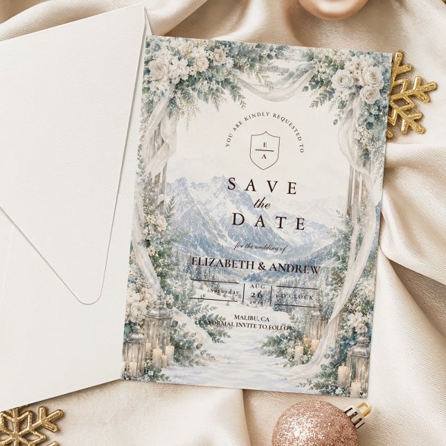 Romantic Outdoor Winter Wedding Save The Date (Creator Uploaded)