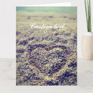 Romantic oversized greeting card Heart in the sand